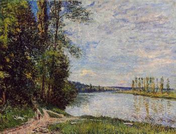 阿爾弗萊德 西斯萊 The Path from Veneux to Thomery along the Water, Evening 阿爾弗萊德 西斯萊 The Path from Veneux to Thomery along the Water, Evening